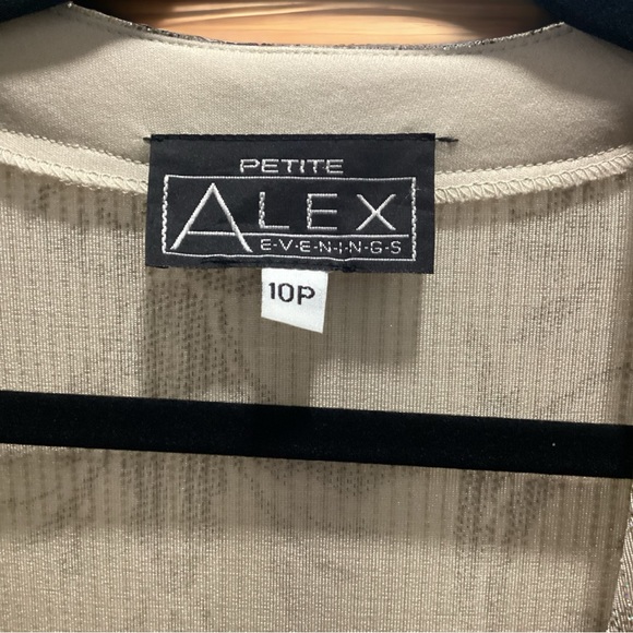 Alex Evenings Beige Paisley Shimmer Jacket, Size 10P - Picture 3 of 5